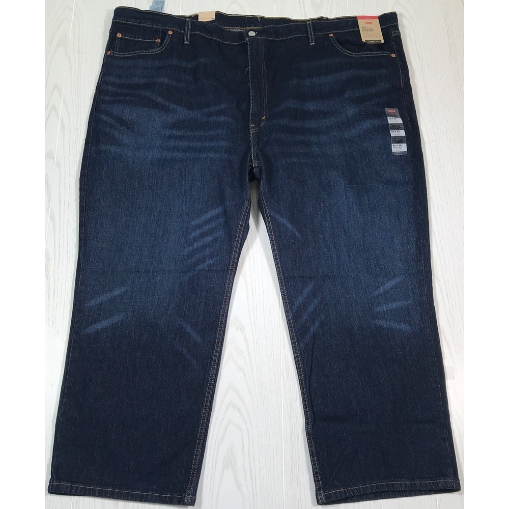Levi's 559 Relaxed Jeans Men 54x28 Big Tall Blue Stretch Straight High Rise New